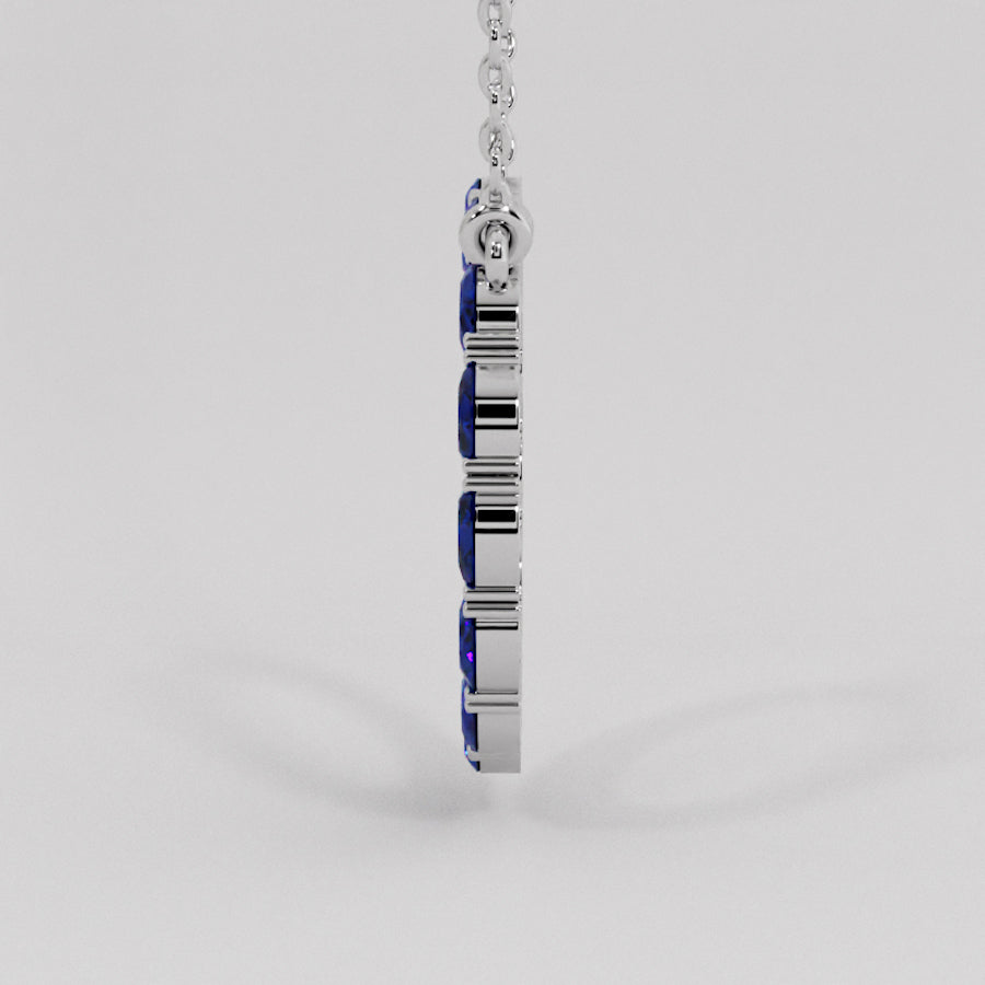 14K Blue Sapphire Necklace 022357