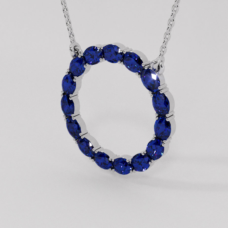 14K Blue Sapphire Necklace 022357